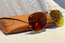 Ray-Ban Aviator RB3025 55mm Gold frame Orange Flash Lens Sunglasses