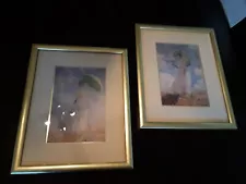 Pair of Lady with a Parasol French Claud Monet framed prints, beautiful