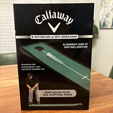 Callaway - 8ft Putting Golf Mat with Opti-Speed Ramp 8’ Long X 1’ Wide Indoor