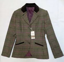 Ladies Pink & Brown Check Wool Jacket size 10 (approx)