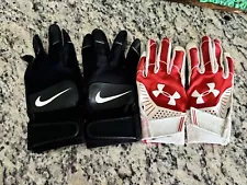 Nike Under Armour Baseball Batting Gloves Goat Leather Palms & Finger Tips