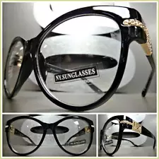 OVERSIZED VINTAGE RETRO CAT EYE Style Clear Lens EYE GLASSES Large Black Frame