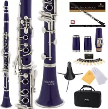 Mendini by Cecilio B Flat Beginner Clarinet Kit - Purple