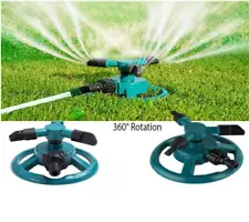 1x Garden Sprinkler 3-Arm Lawn Sprinkler 360 Automatic Rotating Sprinkler Nozzle