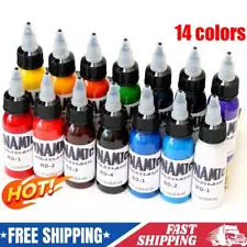 COLOR Tattoo Ink 1oz Red Green White Black Blue Brown Purple Pink Colors