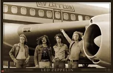 LED ZEPPELIN AIRPLANE 24x36 poster ROBERT PLANT JIMMY PAGE PAUL JONES BONHAM NEW