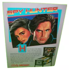 Spy Hunter Pinball Flyer Original 1984 Promo Game Artwork Sales Sheet 8.5" x 11"