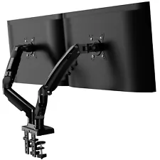 Invision 19"-32" Screens Dual Arm Monitor Mount Desk Stand Bracket with Clamp