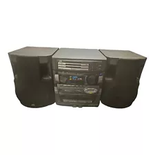 Vintage JVC MX-D401T Home Bookshelf Stereo System 3-Disc CD Aux Tape No Remote