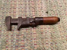 Vtg Antique PS & W. Cleveland, OH USA Wood Handle Monkey Wrench