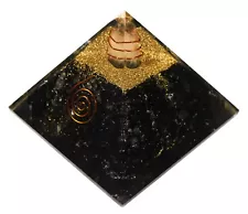 Huge 98mm Black Shungite Orgonite Orgone Pyramid Energy Reiki Charged Generator