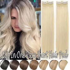 100% Human Hair Piece Clip In Real Remy For Fluffy Hair Extensions Short Hairp