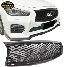 Fits 14-17 Infiniti Q50 Sedan ABS Front Bumper Hood Mesh Grille Eau Rouge Style