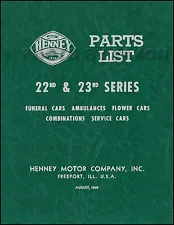 1948 1949 1950 Packard Henney Parts Book Hearse Ambulance Funeral Car Flower
