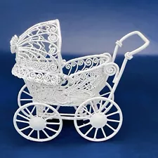 Vintage Miniature Baby Carriage Buggy Stroller for Dollhouse