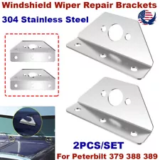 For Peterbilt 379 388 389 Windshield Wiper Repair Bracket - 2PCS Stainless Steel