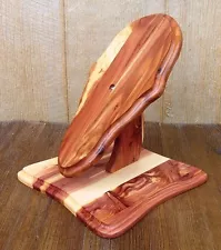 Solid Cedar Deer European Skull Mount Table Pedestal Plaque