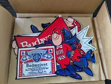 1970s NOS - 31 Budweiser Bud Man Decals Stickers In Original Box