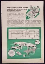 5' Picnic Table w/ Extensions How-To Build PLANS Wooden