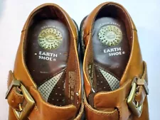 EARTH SHOE Gelron 2000 Brown Leather Women 7 1/2 Slip on Mules Clogs Shoes NICE