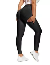 Women’s Geometric Pattern Black Hip Lifting No See Through Leggings ~ Size 2XL