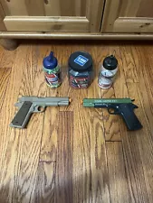 Airsoft Pistols With Plastic BB’s - Spring Loaded - 2 Pistols