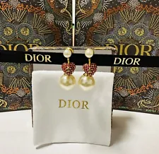 DIOR TRIBAL Earrings Gold-PEARL And Heart