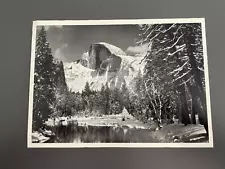 Ansel Adams 5x7 Half Dome Merced River Winter Art