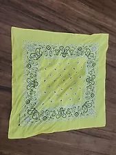 Jumbo Trainmen Paisley Bandana Cotton Extra Large Headwrap Face Cover 22" Yellow