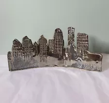 Vintage Handmade Raku Pottery Louisville KY Skyline Sculpture