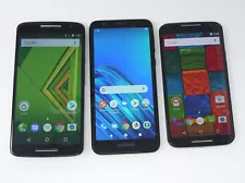 Lot of 3 Working Motorola Smartphones - Moto X Play / Moto E6 / Moto X 2nd Gen