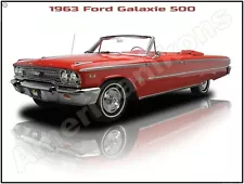 1963 Ford Galaxie 500 Convertible New Metal Sign: Pristine Restoration!