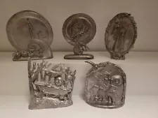 Nightmare Before Christmas Pewter Set Of 5 Figurines Statues 3lbs Of Pewter