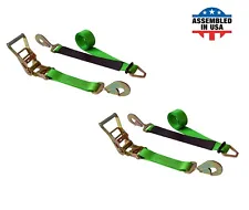 USA 2 Pack 2" x 8' Ratchet Tie Down Axle Strap for Race Car Trailer Car Hauler