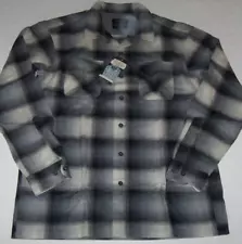 NWT Pendleton Gray/Black Plaid ORIGINAL BOARD Shirt 100% Virgin Wool Men LT TALL