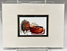 Peggy Chun Flower Lei Monkey Pod Bowls Hawaiian Matted Print Tiki No Frame 7 x 5
