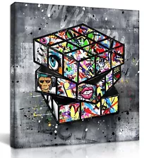 Banksy Canvas Wall-Art for Bedroom - Street Graffiti Wall Art Abstract Painti...