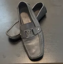 Authentic Louis Vuitton Black Leather Mens Loafer