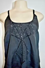 Kimchi Blue Black Beaded Silk Women's Top Size XSmall On Sale