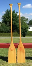 FABULOUS Set Wooden PADDLES 57"x8" WIDE w/ LABELS NEVER USED Oars Boat L@@K!