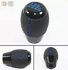 FOR ACURA RSX TSX DC 5 TYPE S 6 SPEED MANUAL LEATHER BLUE STITCHING SHIFT KNOB