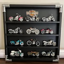 Harley Davidson Franklin Mint Diecast 1/24 Motorcycle 12 Piece Wall Display