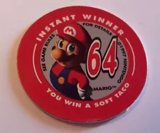 1997 TACO BELL Nintendo MARIO Score 64 WINNER - N64 Promo Coin Token Pog GREAT