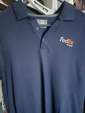 Fed Ex Ground Polo Shirts 2 Total Size Medium M Navy and Red