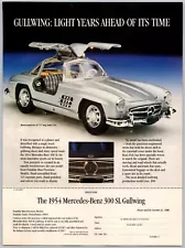 1954 Mercedes-Benz 300 SL Gullwing Model Vintage Oct, 1988 Full Page Print Ad