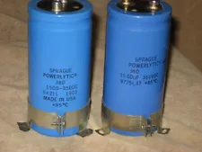 1500uf 350 volt Sprague Electrolytic Capacitors, set of 2