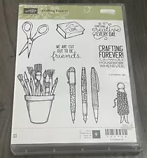 Stampin Up Crafting Forever Stamp Set of 8 - 143958 - missing small piece