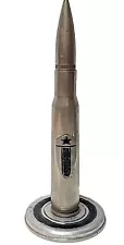 Vintage Bullet Trench Art Table Lighter Silver tone 6" JRR3