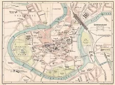 1922 antique map SHREWSBURY town city plan. old antique map chart