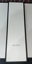 GUCCI Gift Box Black/White SCARF TIE KEEPSAKE BOX 15.5"X 4.5"X 1" W/TISSUE